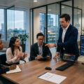 hedge fund investors discussing strategy